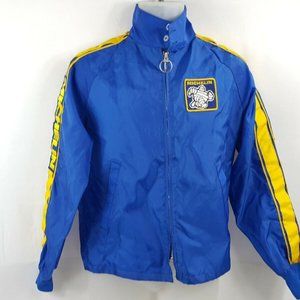 Michelin Tire Jacket Vintage Blue Full Zip Unlined Windbreaker Mens size Small